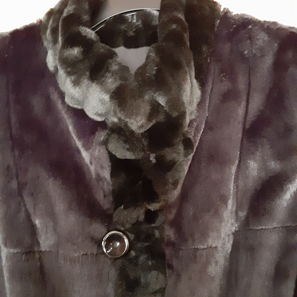 Womens plus size 1X full length reversible coat - Picture 5 of 7